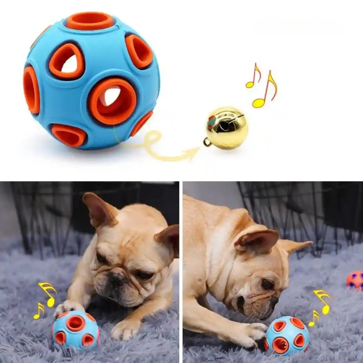 Balle pour chien bleue sonore