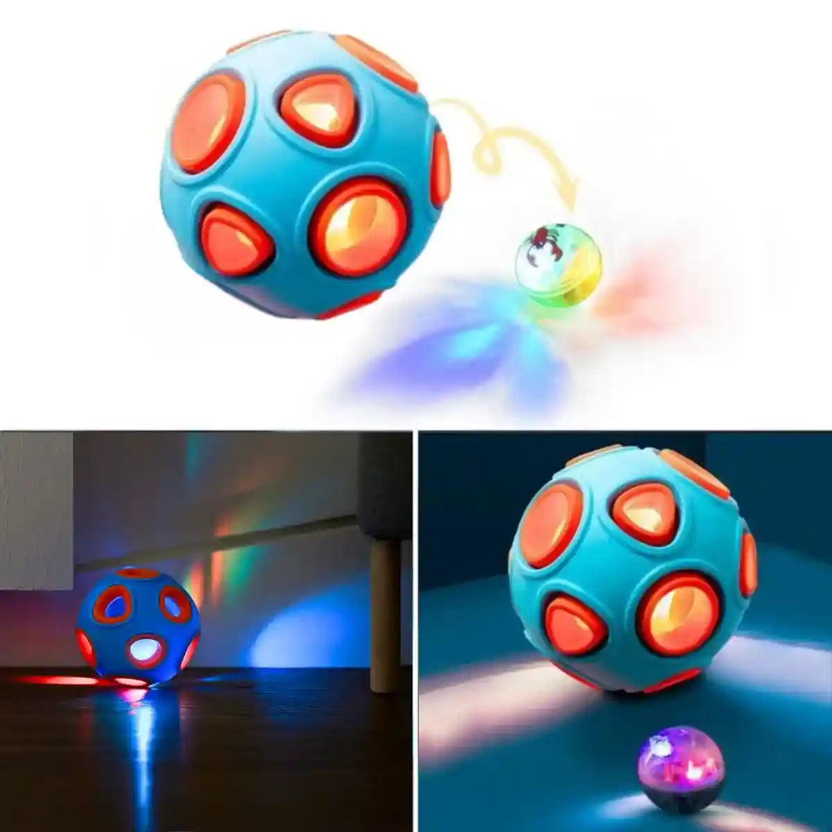 Balle pour chien bleue lumineuse