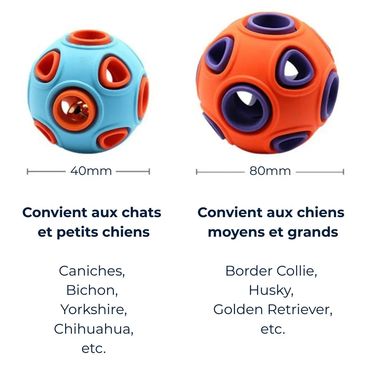 Balle pour chien deux tailles