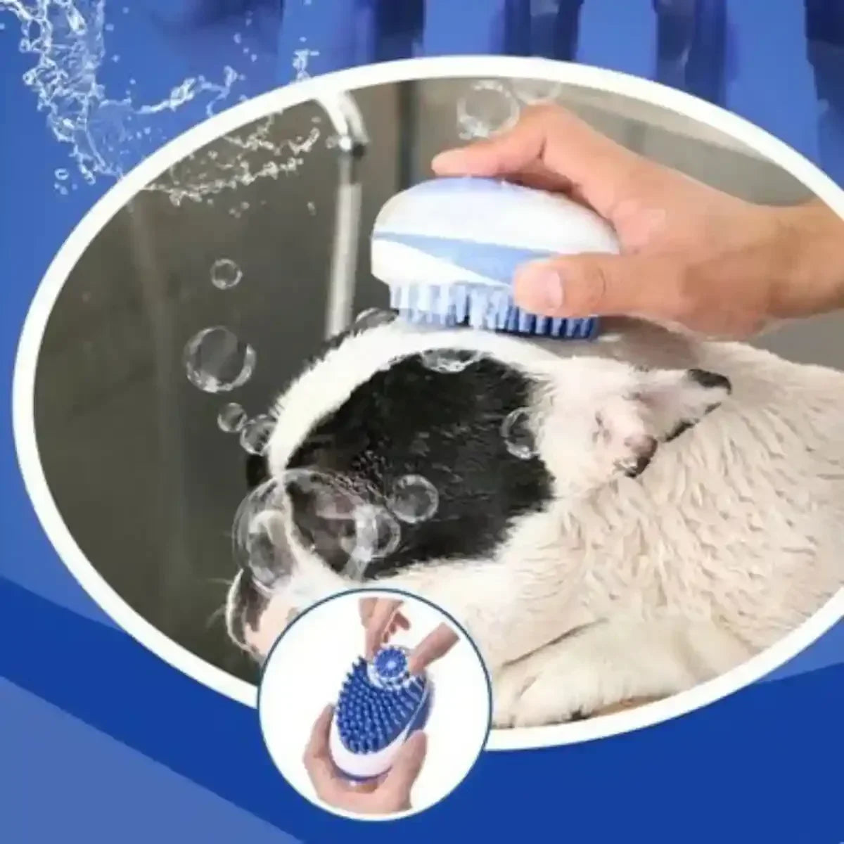 brosse de bain pour chien distributeur de shampoing