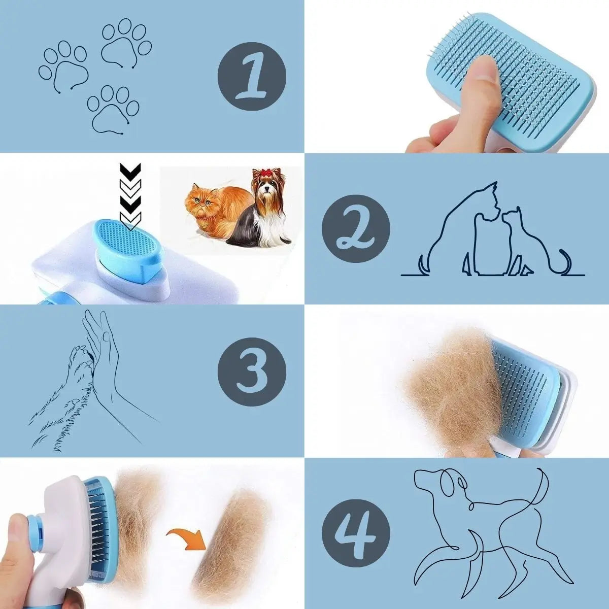 Brosse pour chien guide utilisation