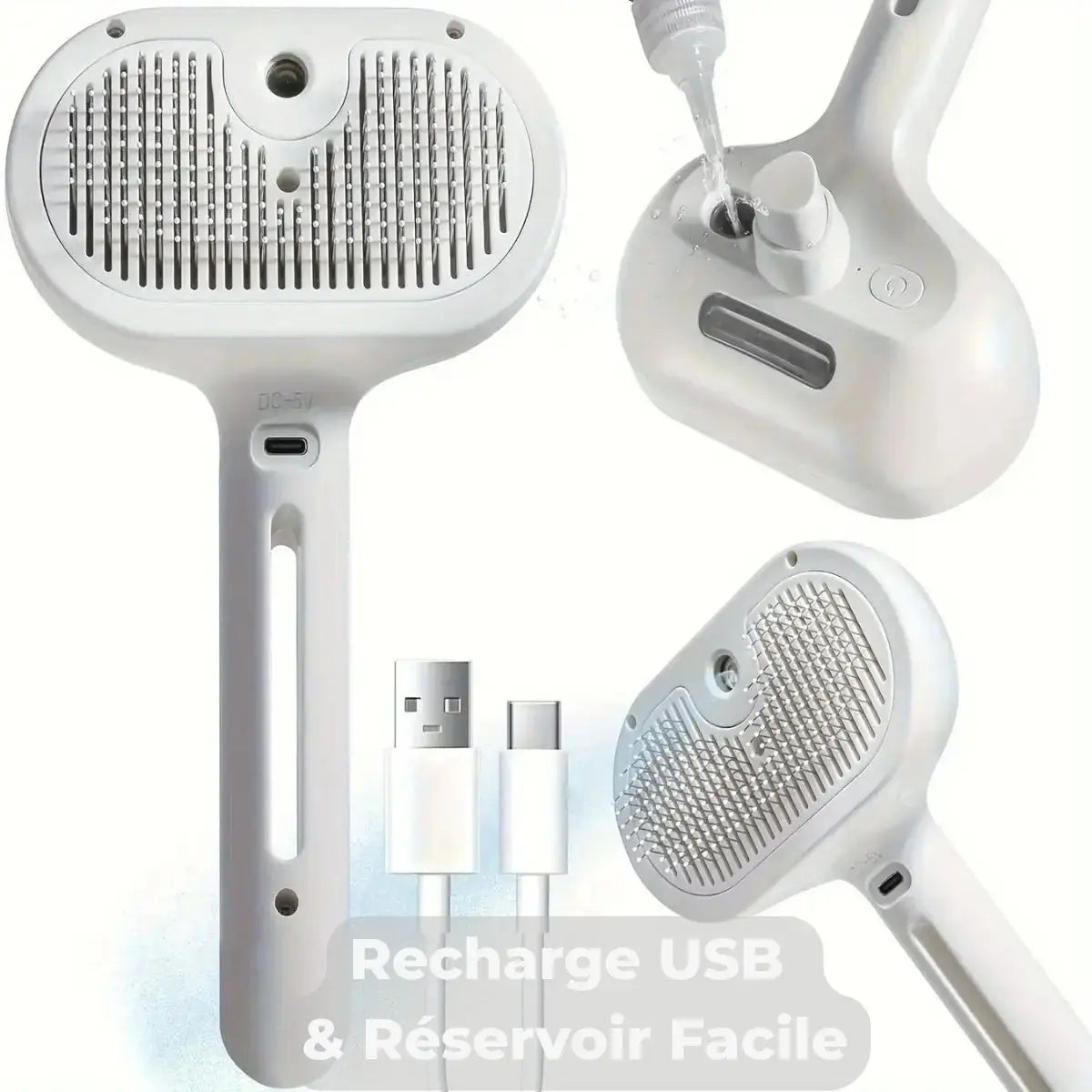 Brosse vapeur pour chien rechargeable USB VapoBrush™