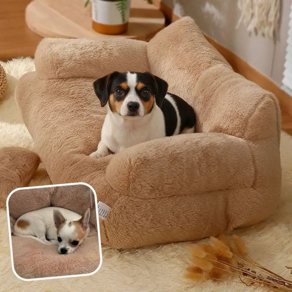 Canapé pour chien marron