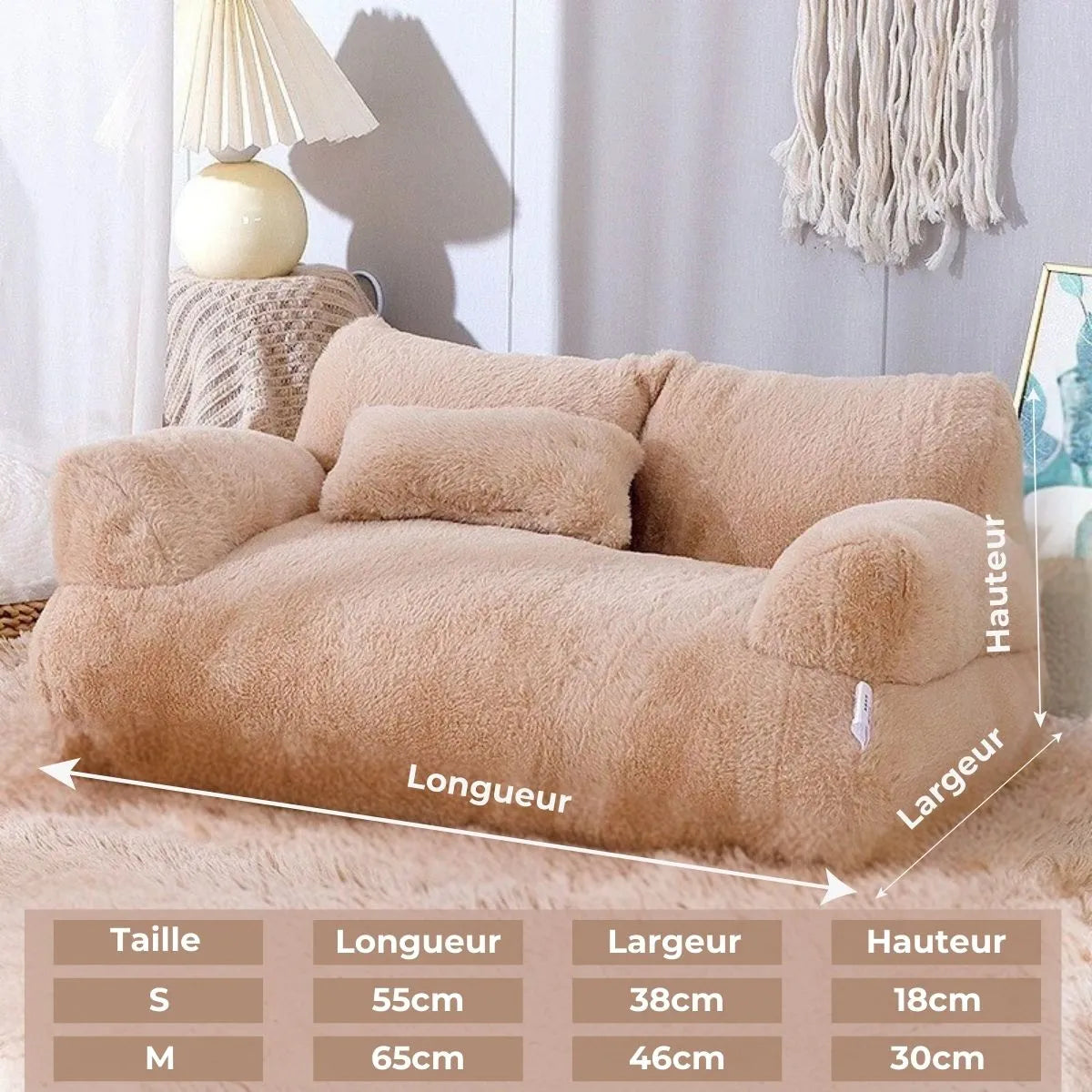 Guide des tailles du canapé pour petit chien MiniCanap™