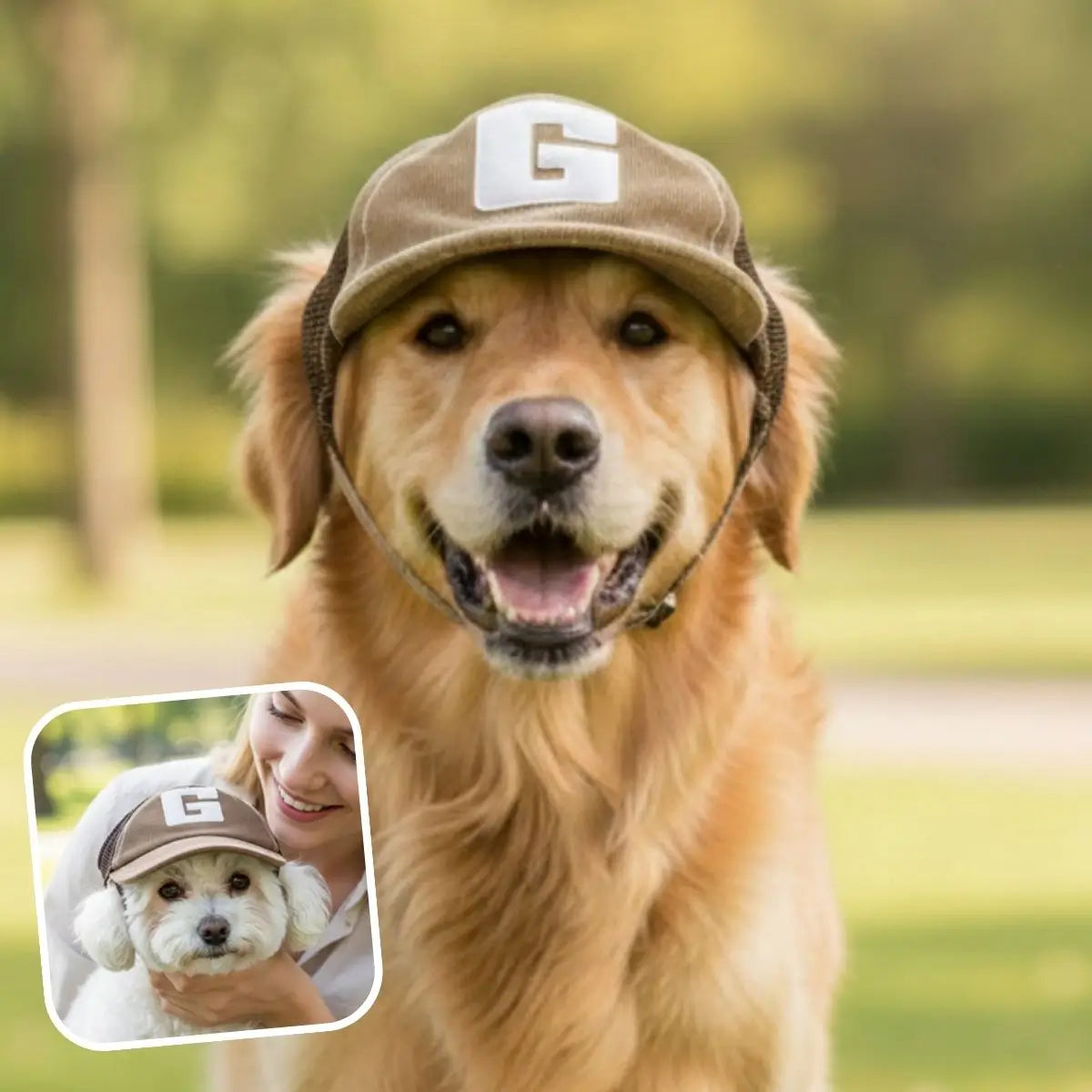 Casquette pour chien marron pour chiots, petits chiens, moyens et grands chiens