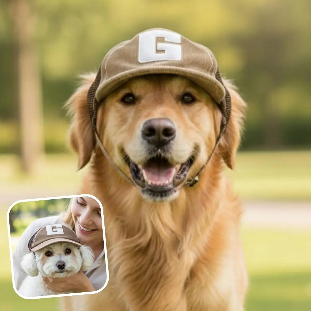 Casquette pour chien marron pour chiots, petits chiens, moyens et grands chiens