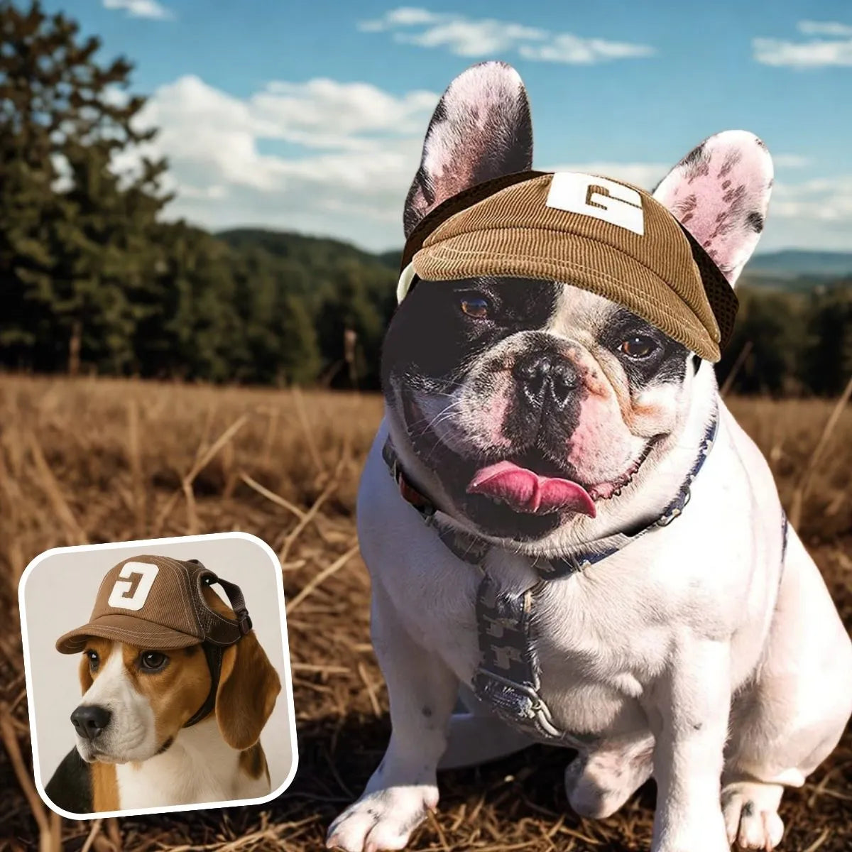Casquette pour chien marron taille M