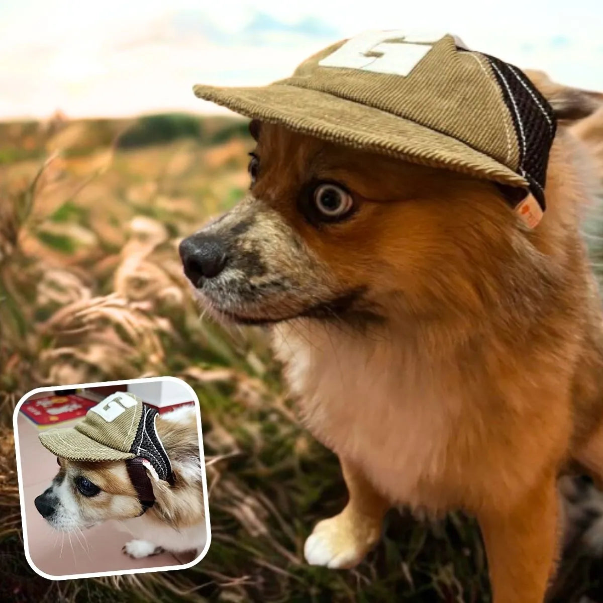 Casquette pour chien marron taille S