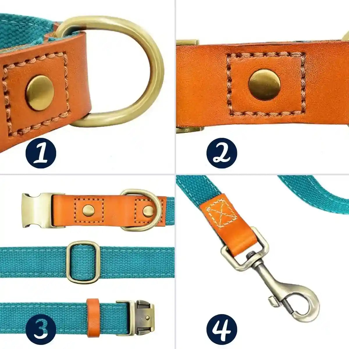 collier pour chien personnalisé coutures renforcées, rivets, ajustable