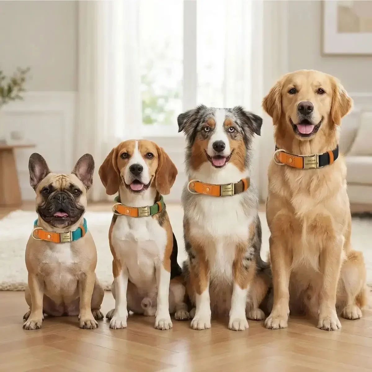 Tailles du collier pour chien personnalisé Stylish du S au L