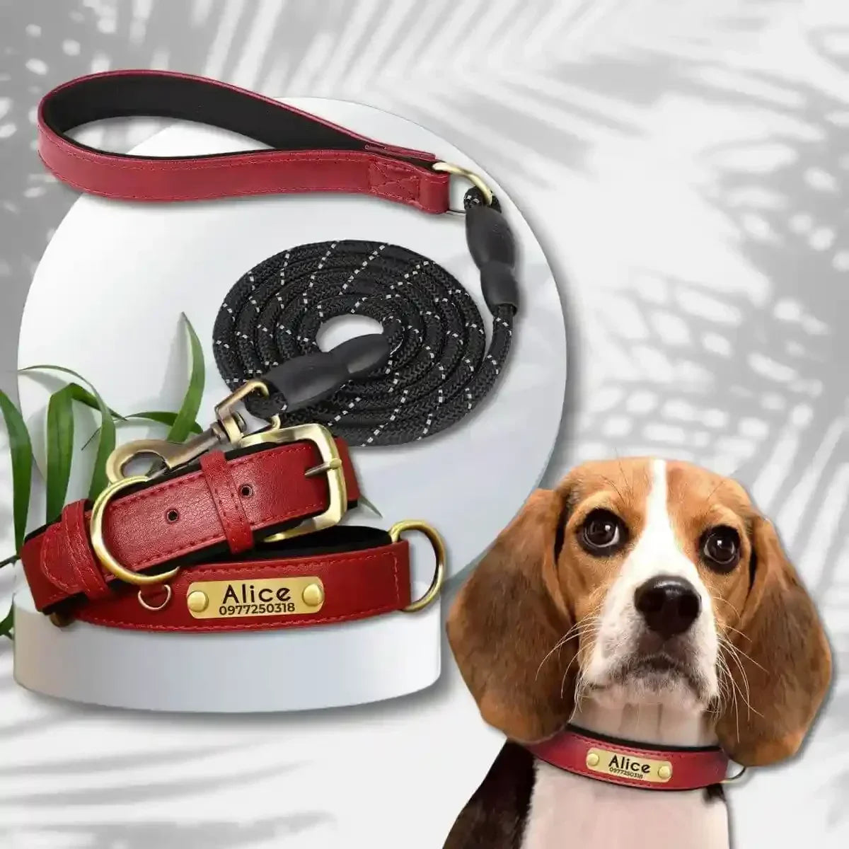 colliers pour chiens personnalisés rouge