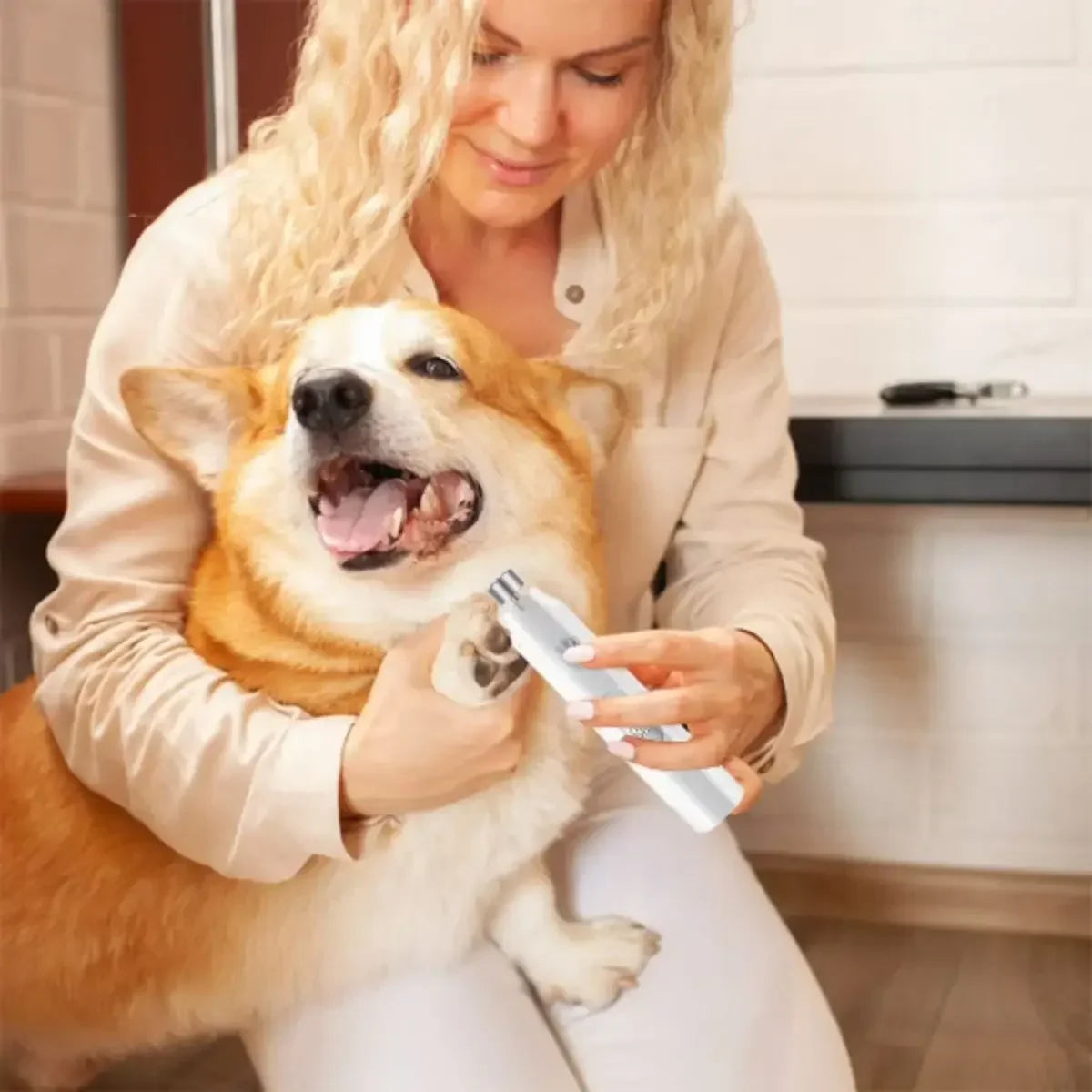 Coupe ongle pour chien ZenGriffe™ blanc - lime griffe chien électrique