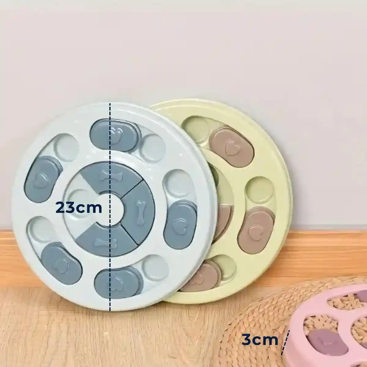 Dimensions du jouet d'occupation chien PuzzlePlay™ diamètre 23 cm