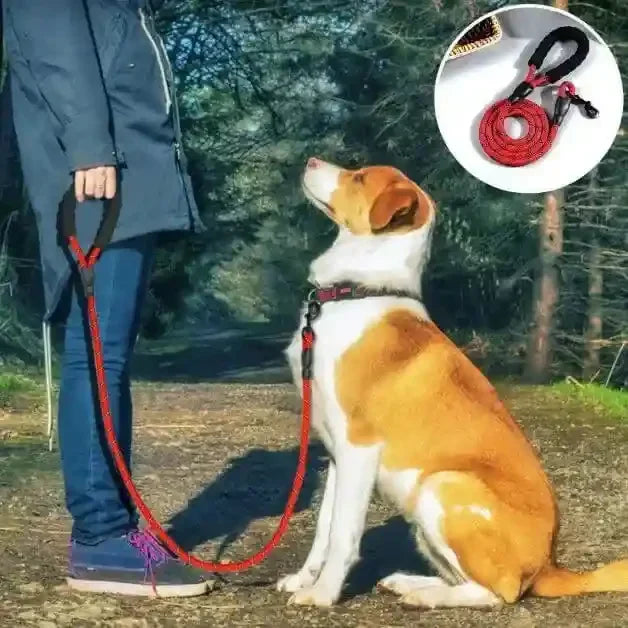 Laisse pour chien ComfyLeash™ rouge avec poignée confortable