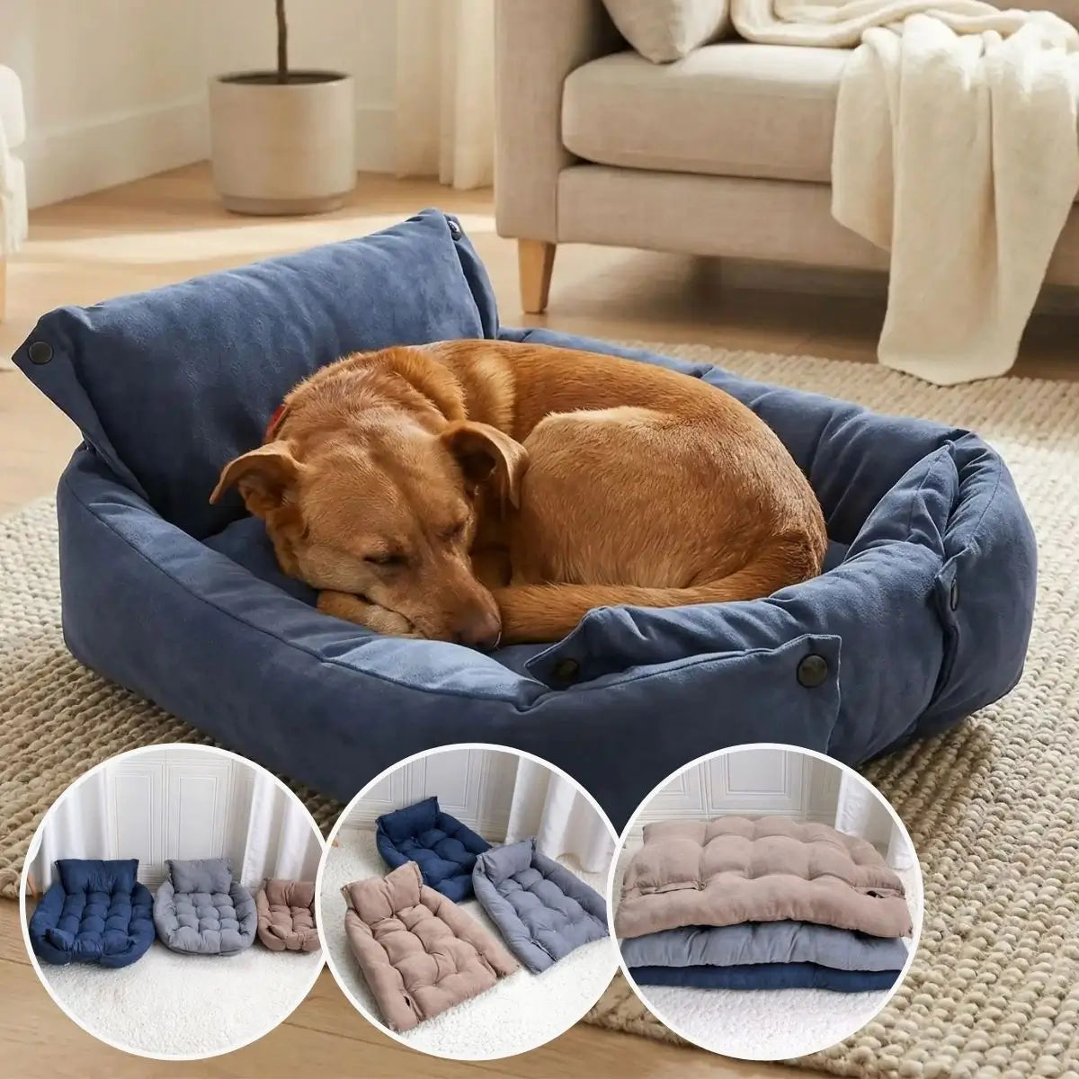 Lit pour chien multi-usage bleu