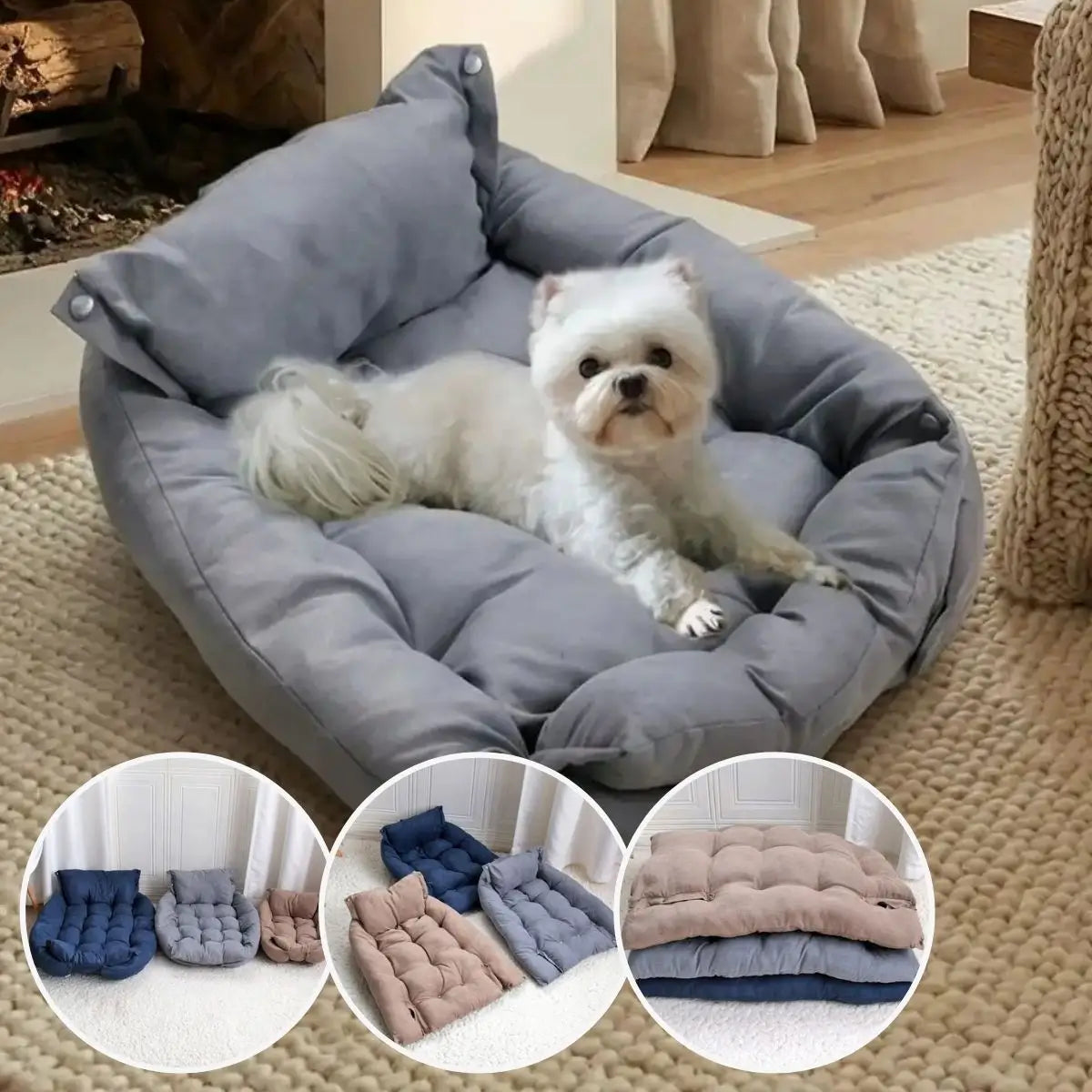 Lit pour chien polyvalent gris