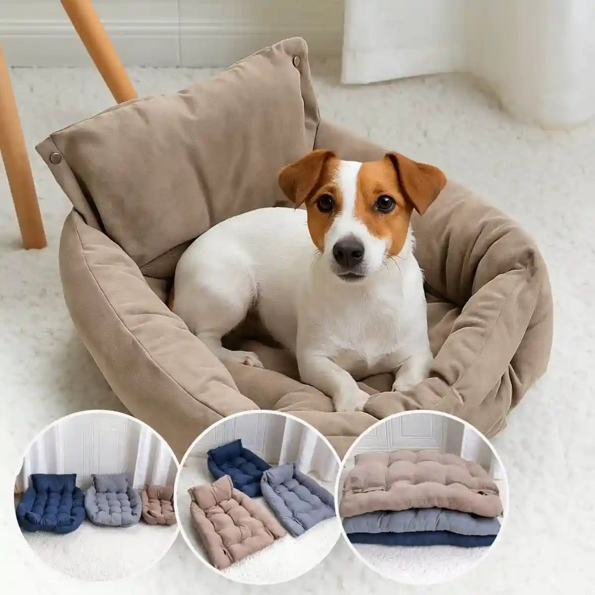 lit pour chien adaptable marron