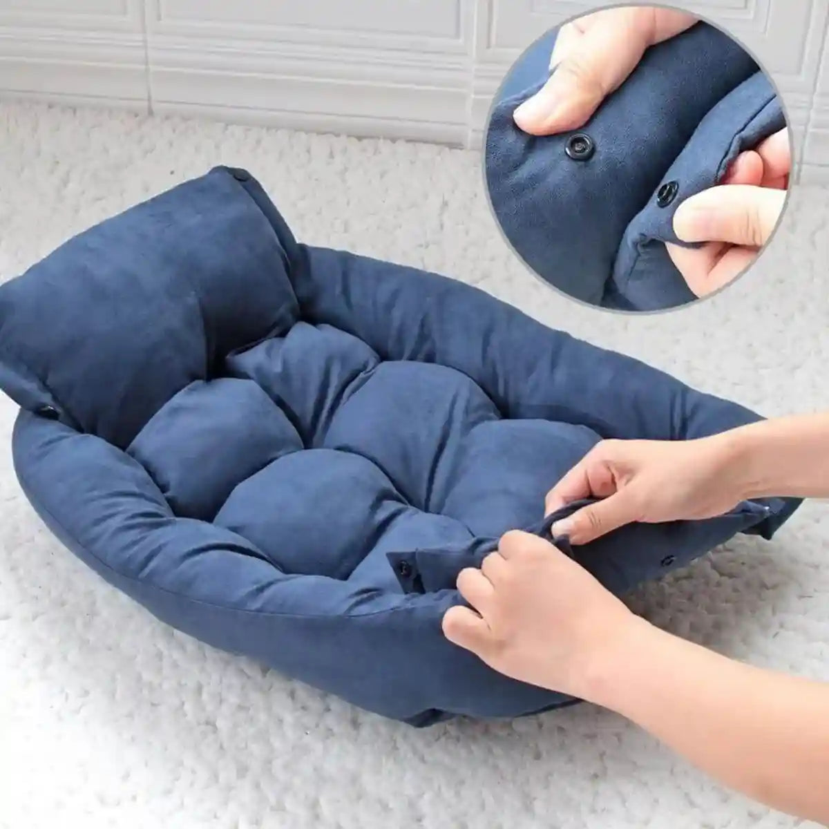 lit pour chien transformation boutons-pression