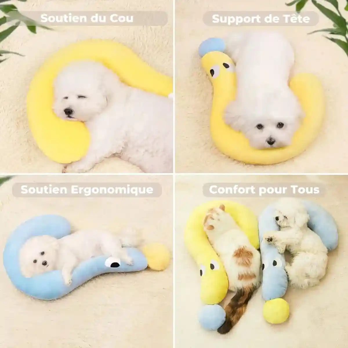 Coussin oreiller pour chien enveloppant et apaisant en forme originale