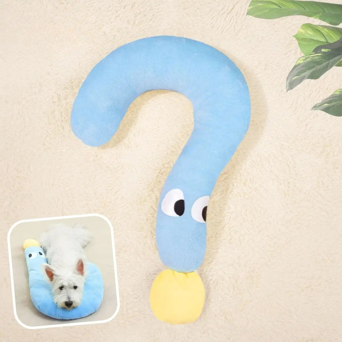 Oreiller traversin pour chien bleu