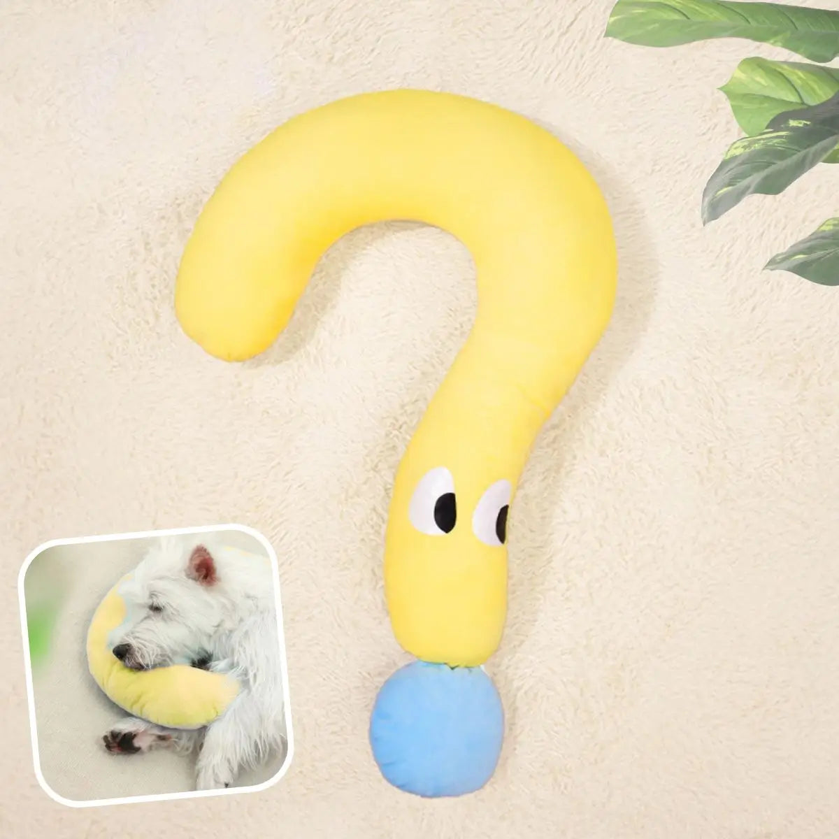 Coussin oreiller pour chien jaune - taille M avec forme ergonomique et moelleuse