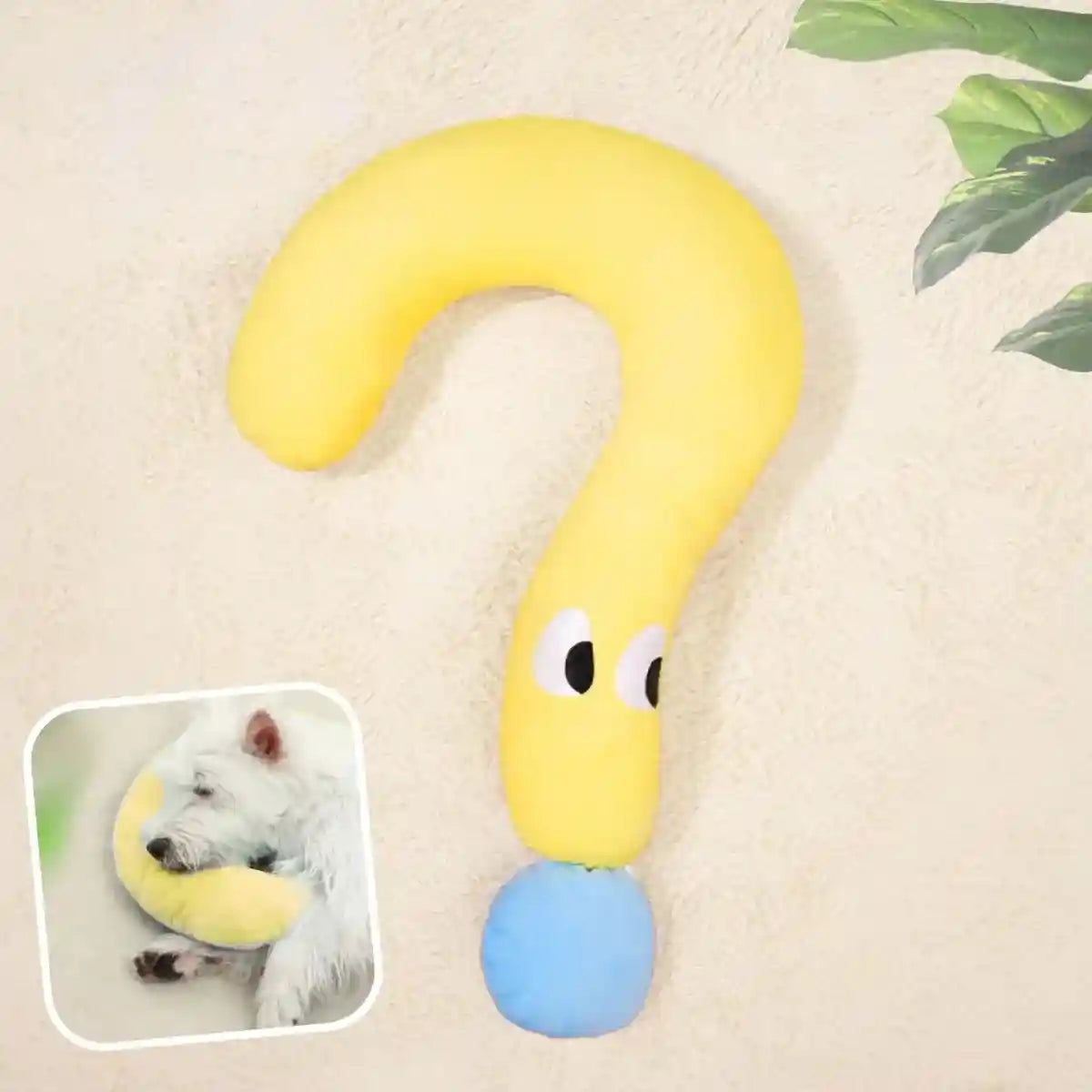 Coussin oreiller pour chien jaune - taille M avec forme ergonomique et moelleuse