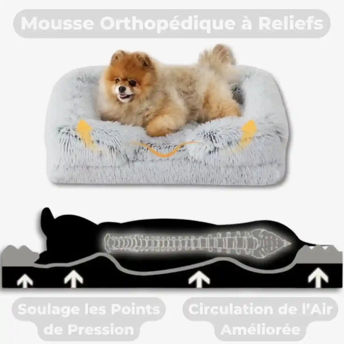 panier orthopédique chien, mousse à mémoire de forme