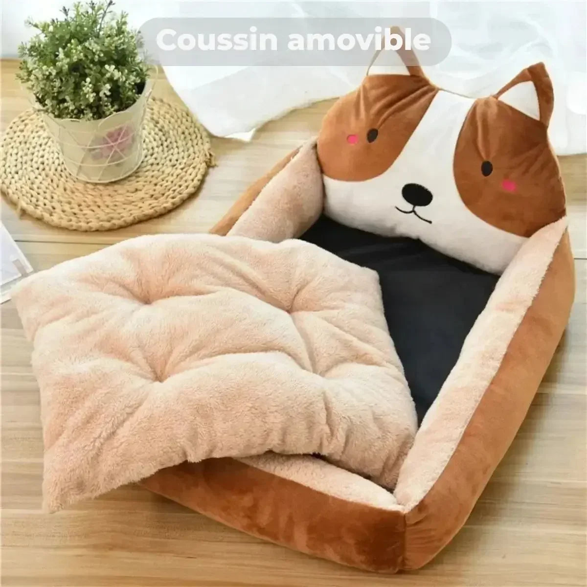 Coussin amovible du panier pour chien PachaPop marron