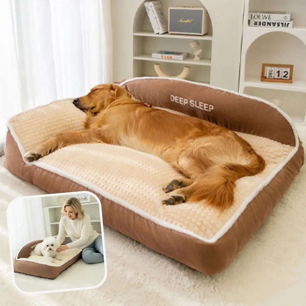 Panier pour chien ultra confort marron DooRêve™, moelleux et douillet