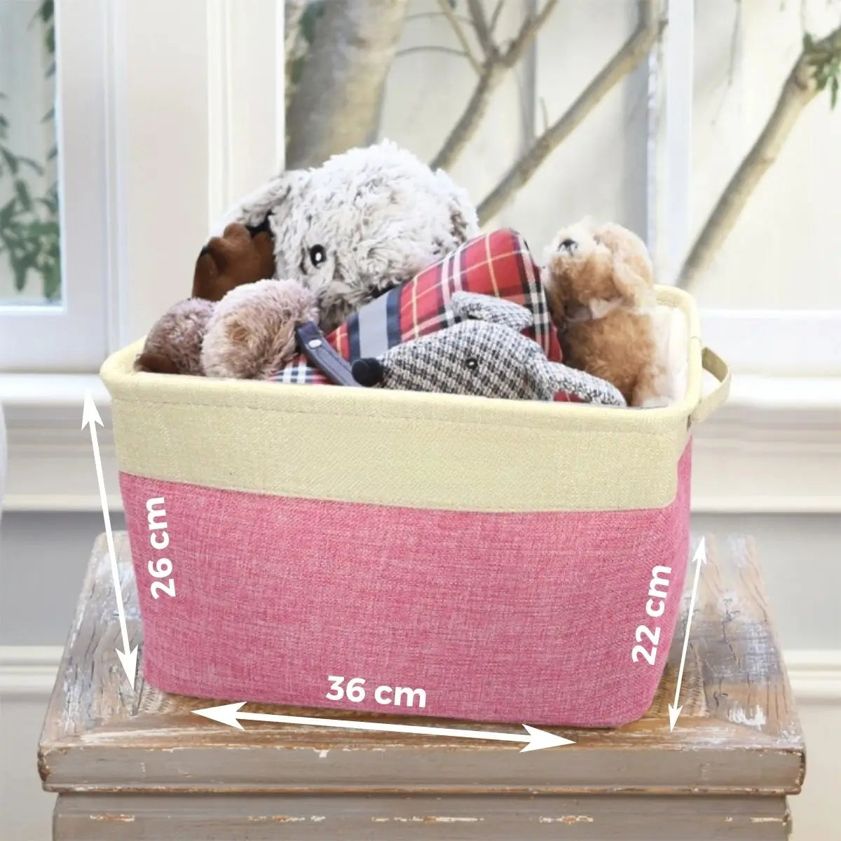 Panier rangement jouet chien dimensions 26*36*22 cm