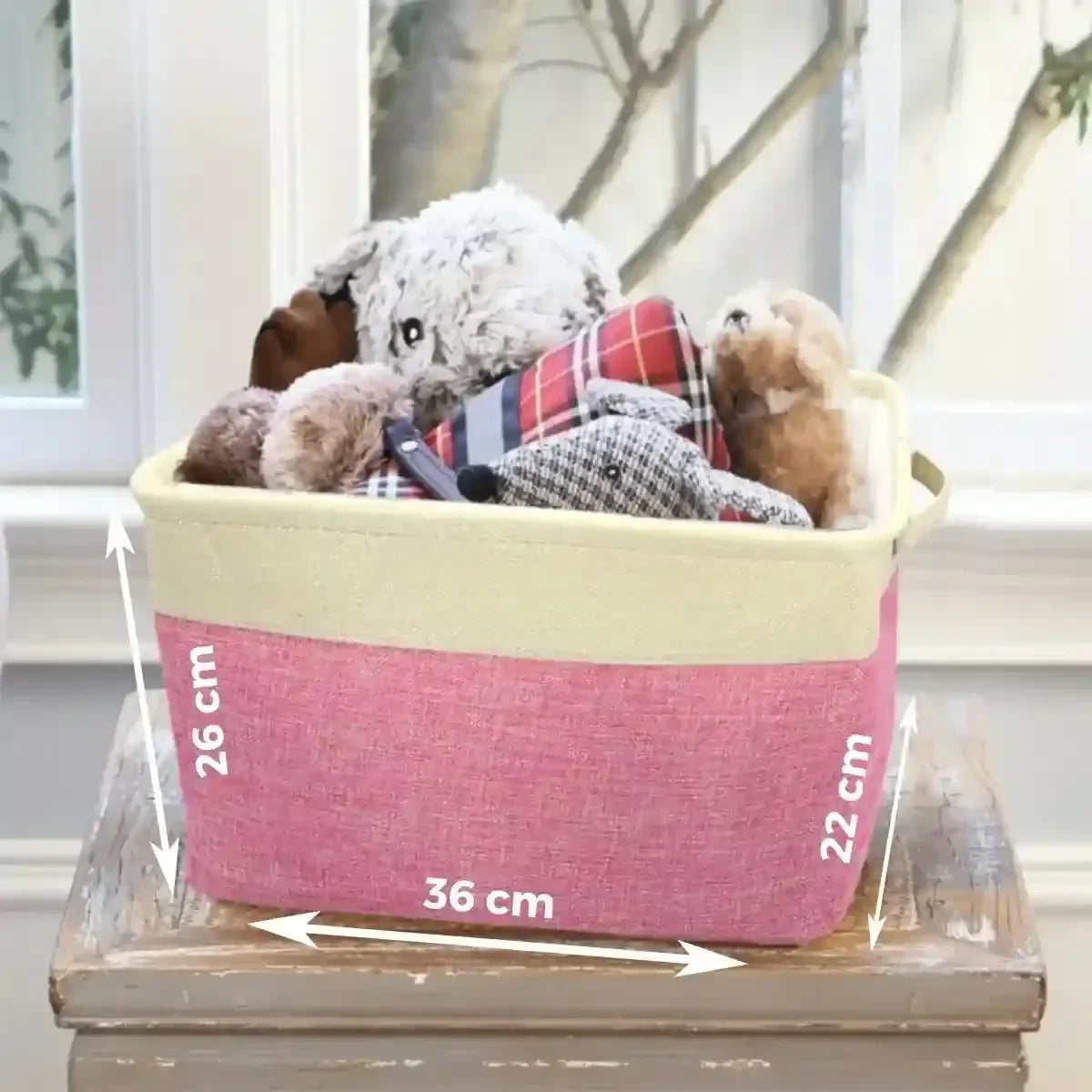 Panier rangement jouet chien dimensions 26*36*22 cm