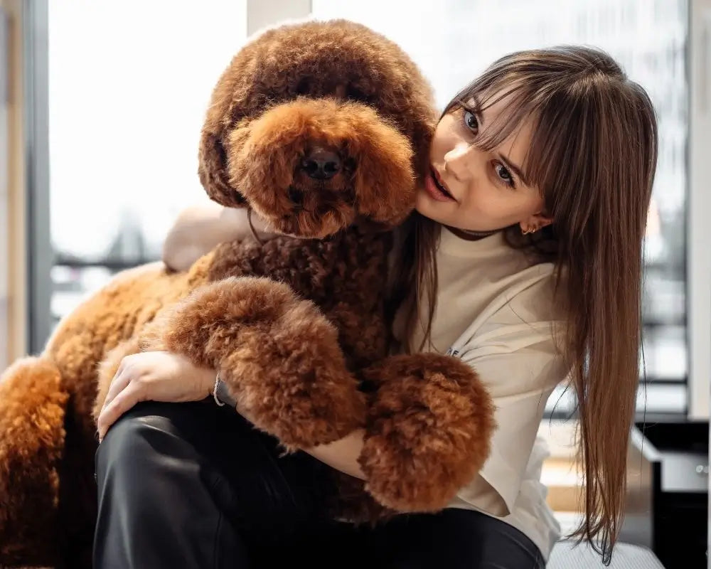 Moment de complicité entre une cliente et son chien – avis Puppy Pacha