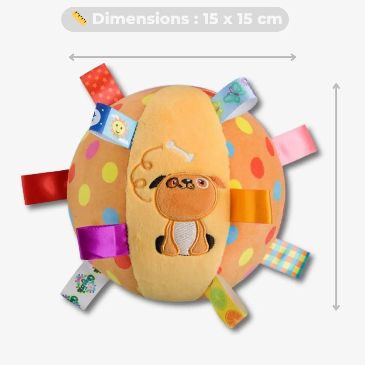 Dimensions balle chien 15 cm
