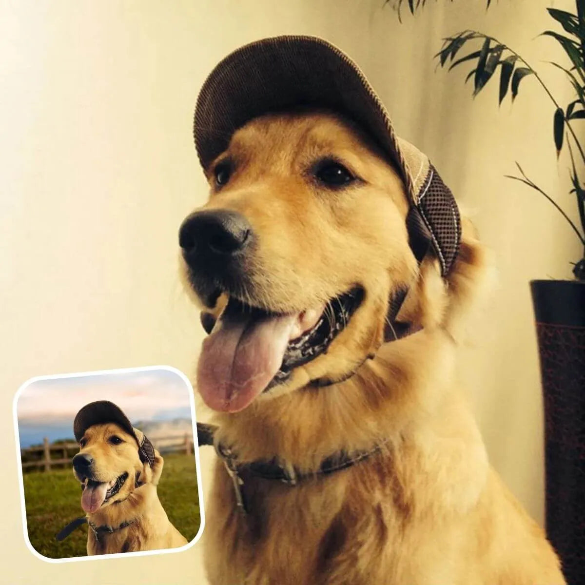casquette pour chien marron taille L