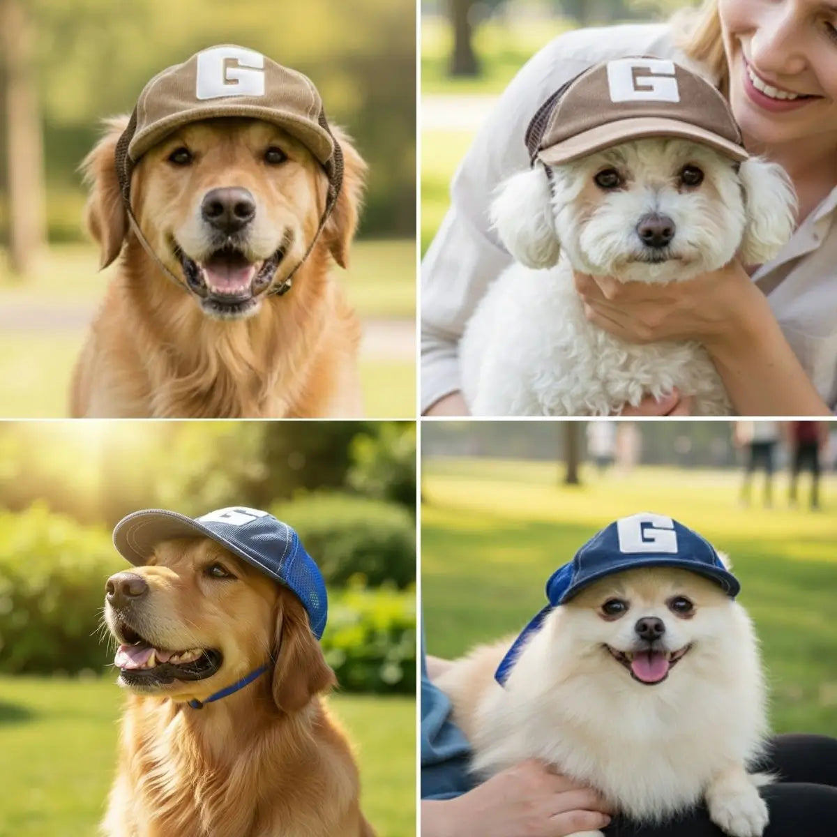 Casquette pour chien bleue ou marron pour petites et grandes races