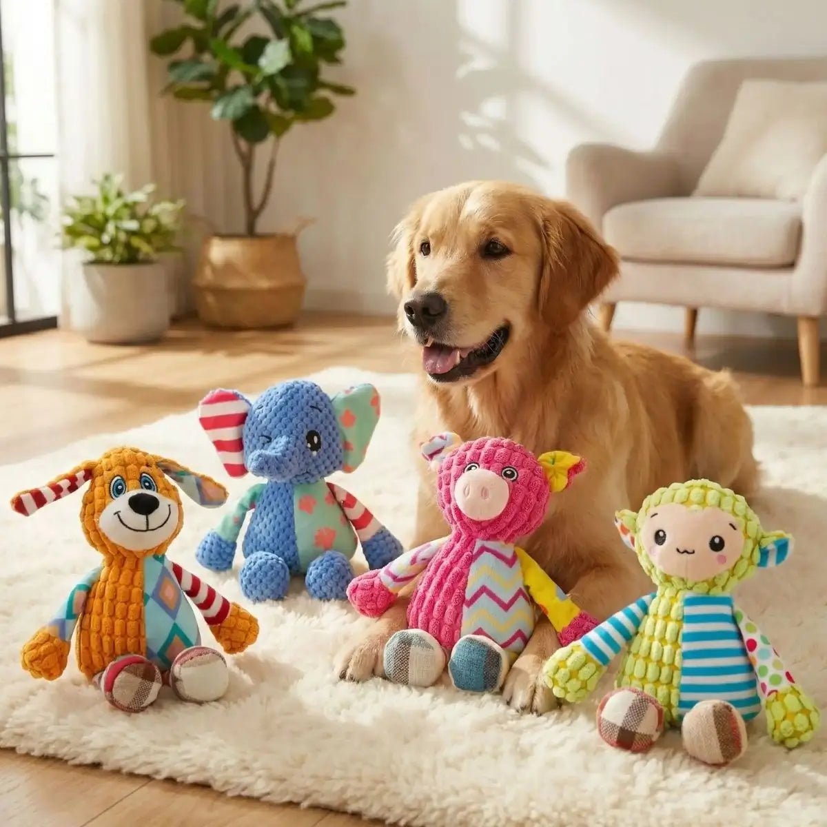Peluche couineur pour chien - Puppy Pacha - Présentation des 4 modèles